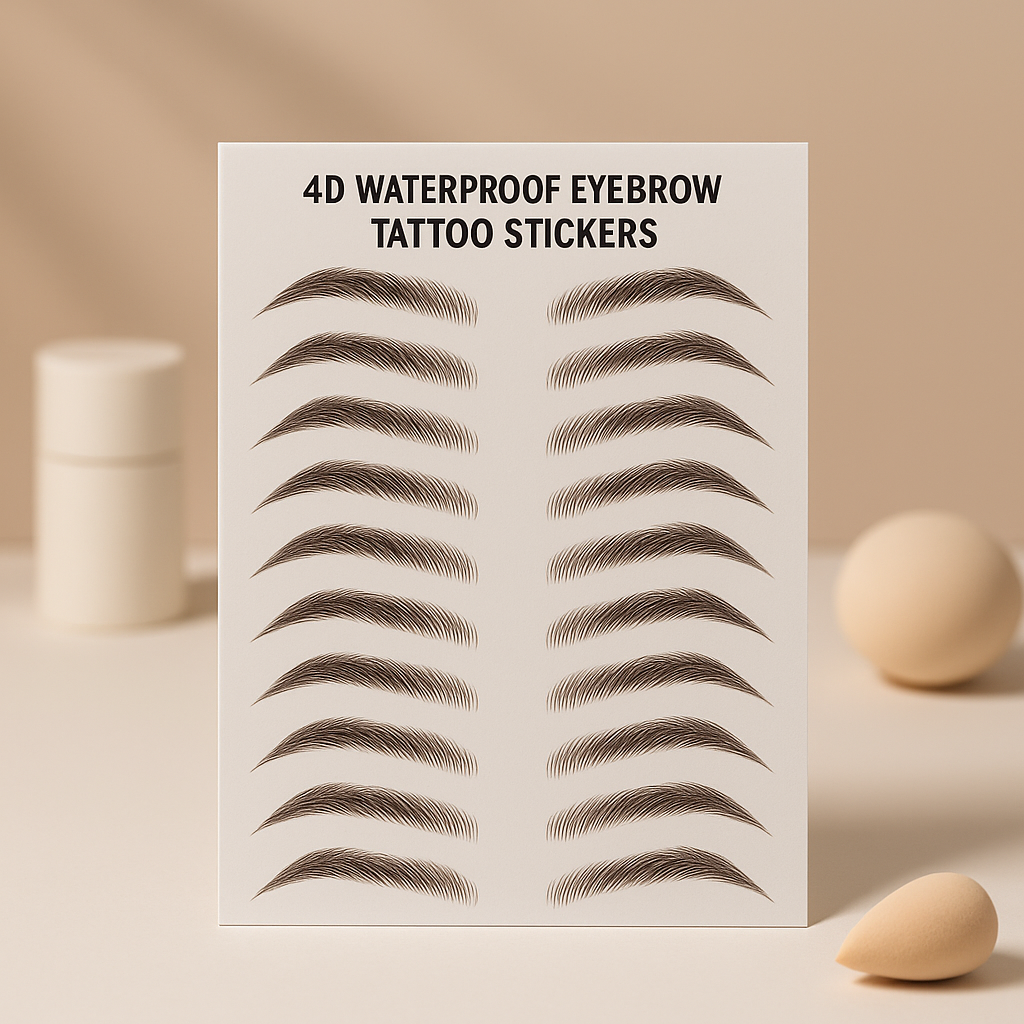 4D Waterproof Eyebrow Tattoo Stickers realistic hair-stroke brows by Ethos Bloom