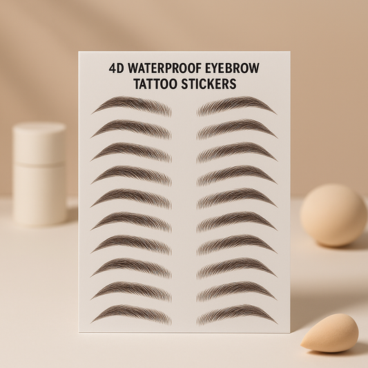 4D Waterproof Eyebrow Tattoo Stickers realistic hair-stroke brows by Ethos Bloom
