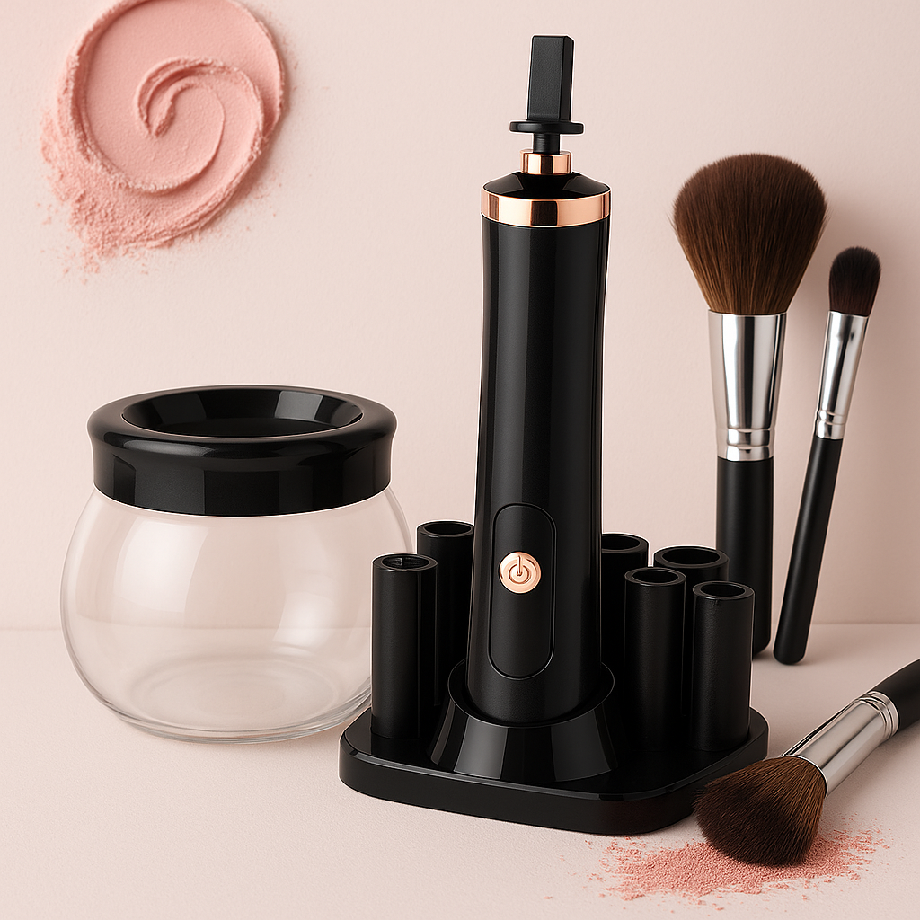 Electric Makeup Brush Cleaner & Dryer spin-clean device by Ethos Bloom