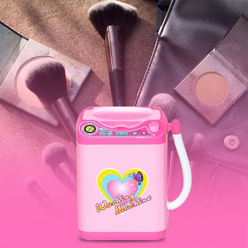 Mini Electric Makeup Brush Cleaner drain basket and hose
