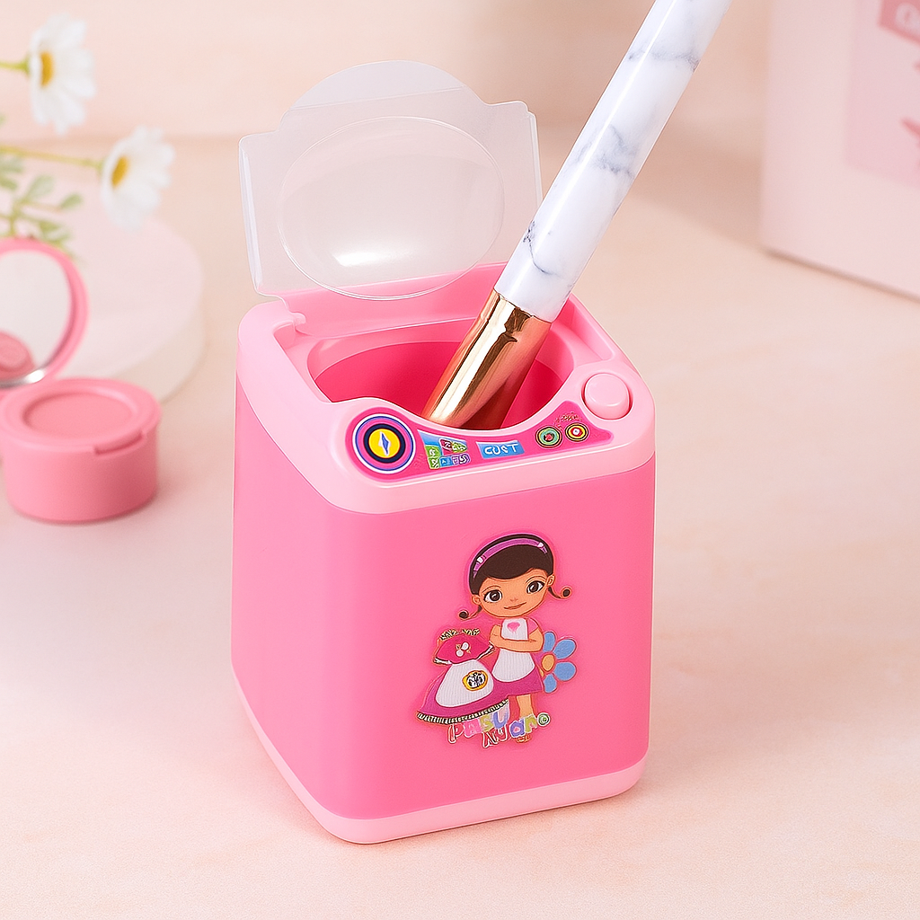 Mini Electric Makeup Brush Cleaner palm-sized spin cleaner by Ethos Bloom