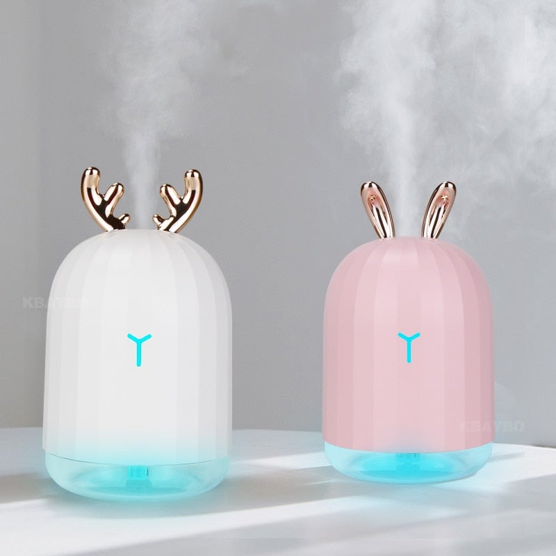 Ultrasonic Air Humidifier and Oil Diffuser in use creating calming mist