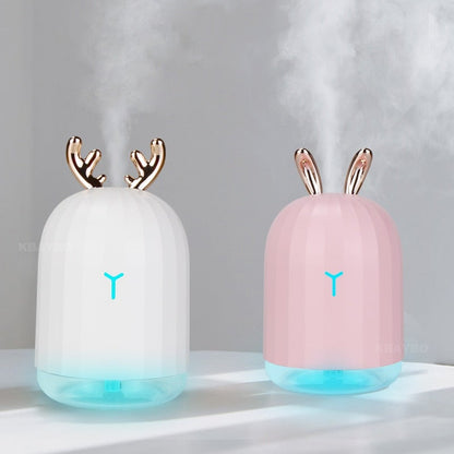 Ultrasonic Air Humidifier and Oil Diffuser in use creating calming mist