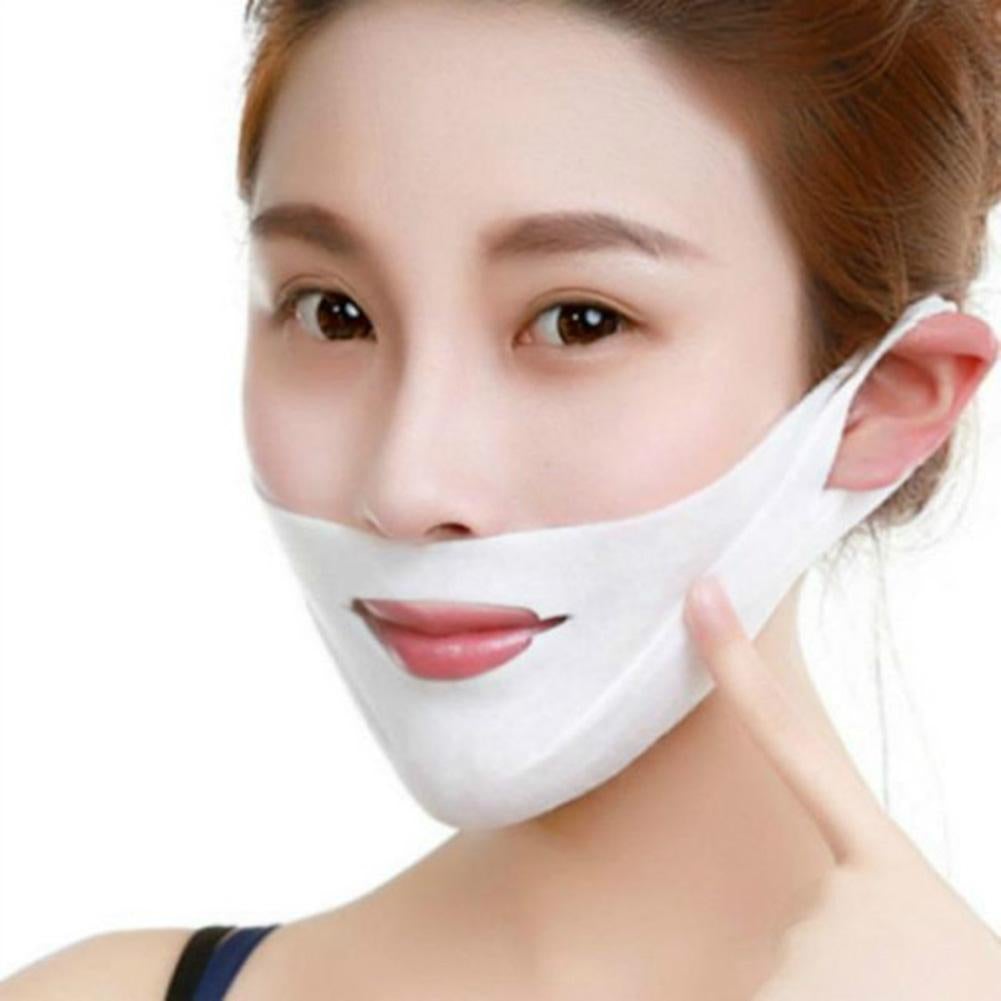 V-Shaped Ear Hook Face Mask worn for jawline contouring